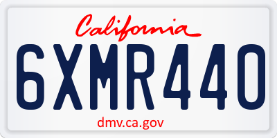 CA license plate 6XMR440