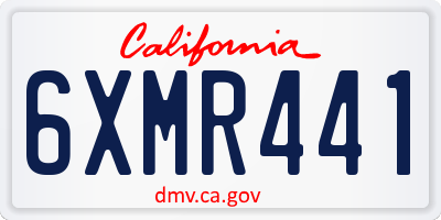 CA license plate 6XMR441