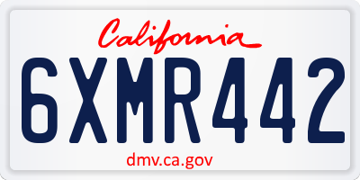 CA license plate 6XMR442