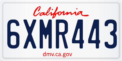 CA license plate 6XMR443