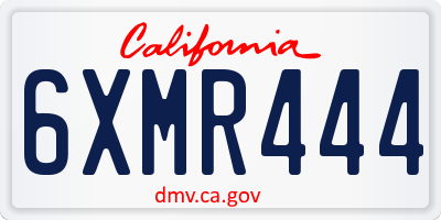CA license plate 6XMR444