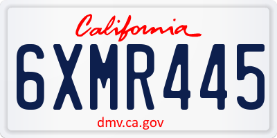 CA license plate 6XMR445
