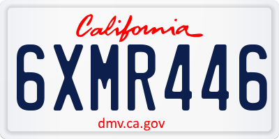 CA license plate 6XMR446