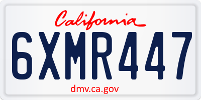 CA license plate 6XMR447