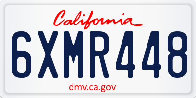 CA license plate 6XMR448