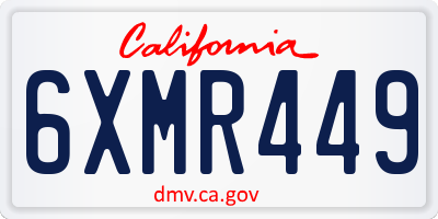 CA license plate 6XMR449