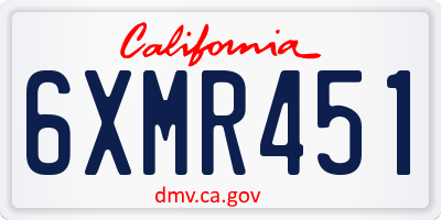 CA license plate 6XMR451