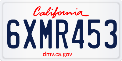 CA license plate 6XMR453