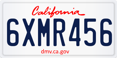 CA license plate 6XMR456