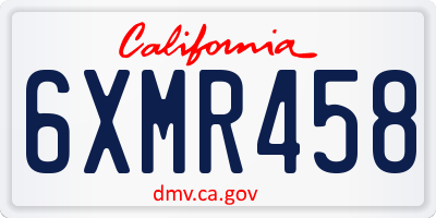 CA license plate 6XMR458