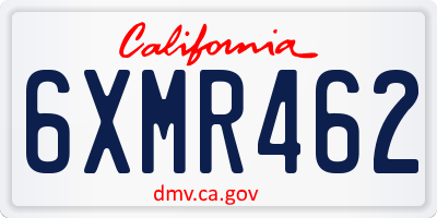 CA license plate 6XMR462