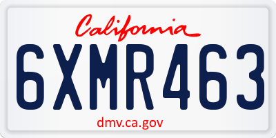CA license plate 6XMR463