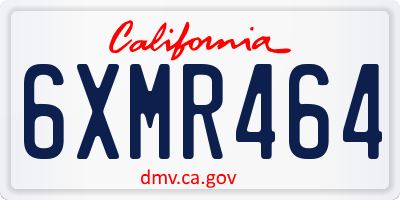 CA license plate 6XMR464
