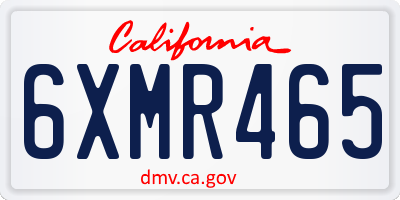 CA license plate 6XMR465