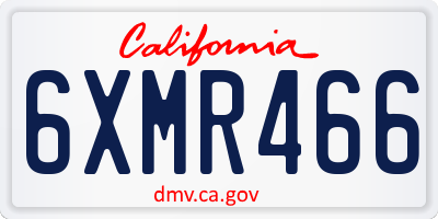 CA license plate 6XMR466