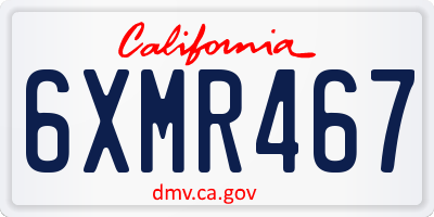 CA license plate 6XMR467