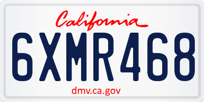 CA license plate 6XMR468