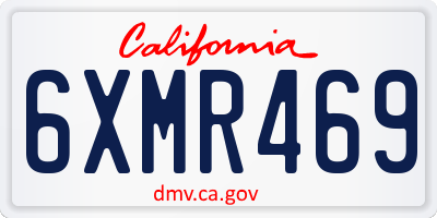 CA license plate 6XMR469