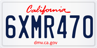 CA license plate 6XMR470