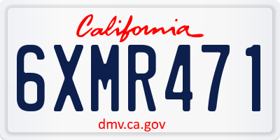 CA license plate 6XMR471