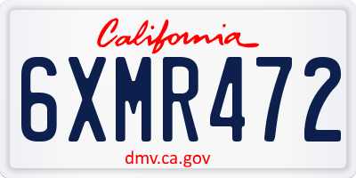 CA license plate 6XMR472
