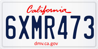 CA license plate 6XMR473