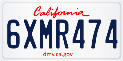 CA license plate 6XMR474