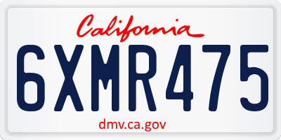 CA license plate 6XMR475