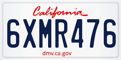 CA license plate 6XMR476