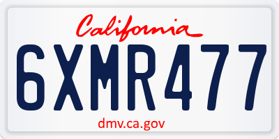 CA license plate 6XMR477