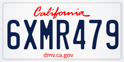 CA license plate 6XMR479