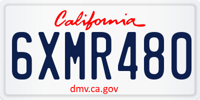 CA license plate 6XMR480