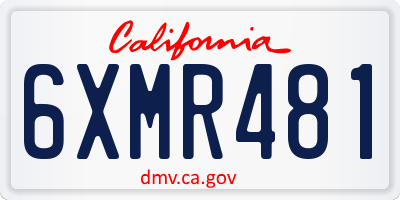 CA license plate 6XMR481