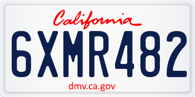 CA license plate 6XMR482