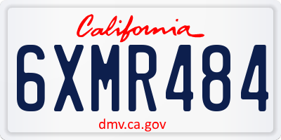 CA license plate 6XMR484