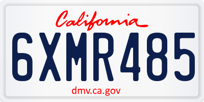 CA license plate 6XMR485