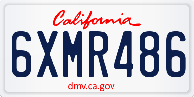 CA license plate 6XMR486