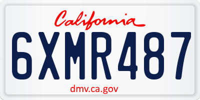 CA license plate 6XMR487