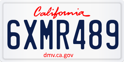 CA license plate 6XMR489