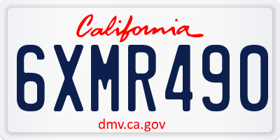 CA license plate 6XMR490