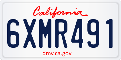 CA license plate 6XMR491