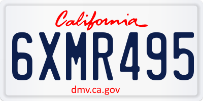 CA license plate 6XMR495