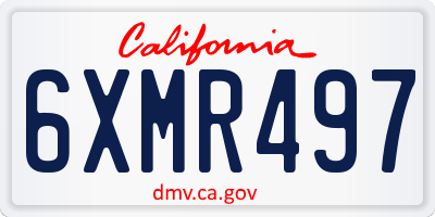 CA license plate 6XMR497