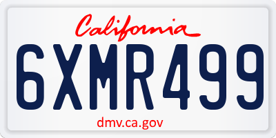 CA license plate 6XMR499