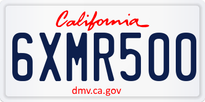 CA license plate 6XMR500