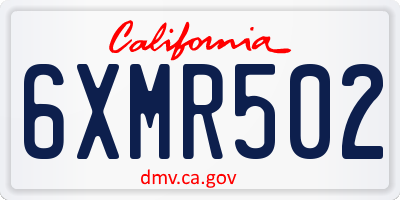 CA license plate 6XMR502