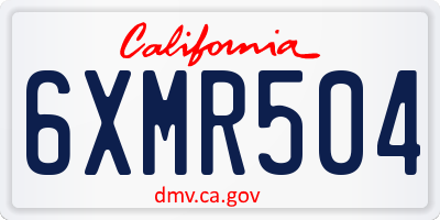 CA license plate 6XMR504