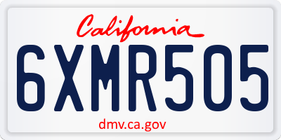CA license plate 6XMR505