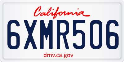 CA license plate 6XMR506