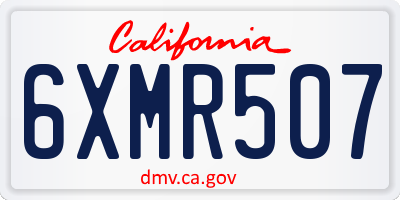 CA license plate 6XMR507